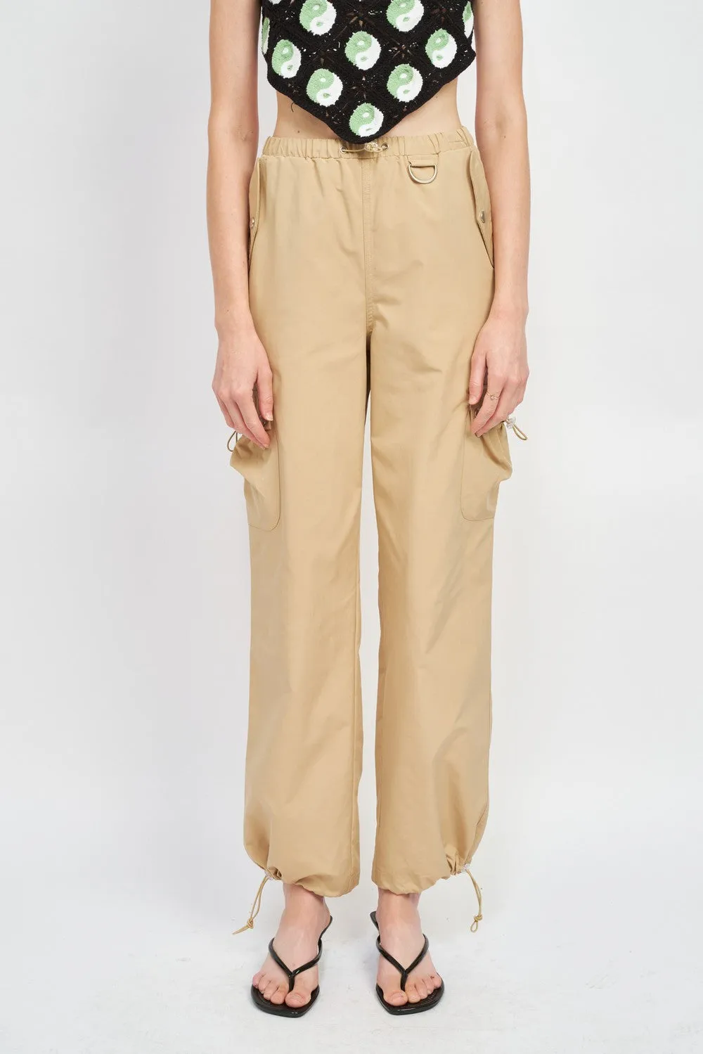 High Rise Cargo Pants (Tan)