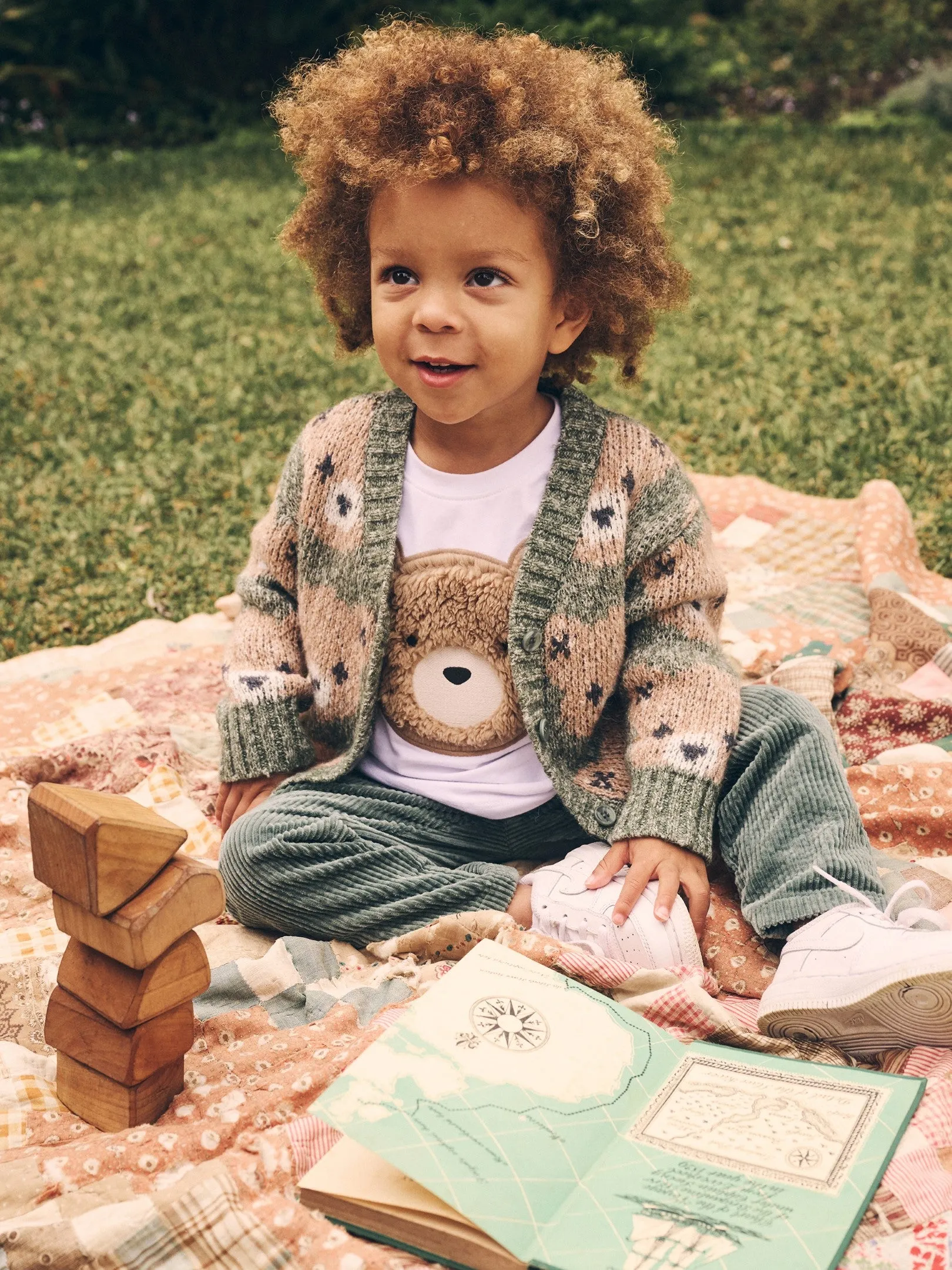 Huxbaby Boxy Cardi - Light Spruce