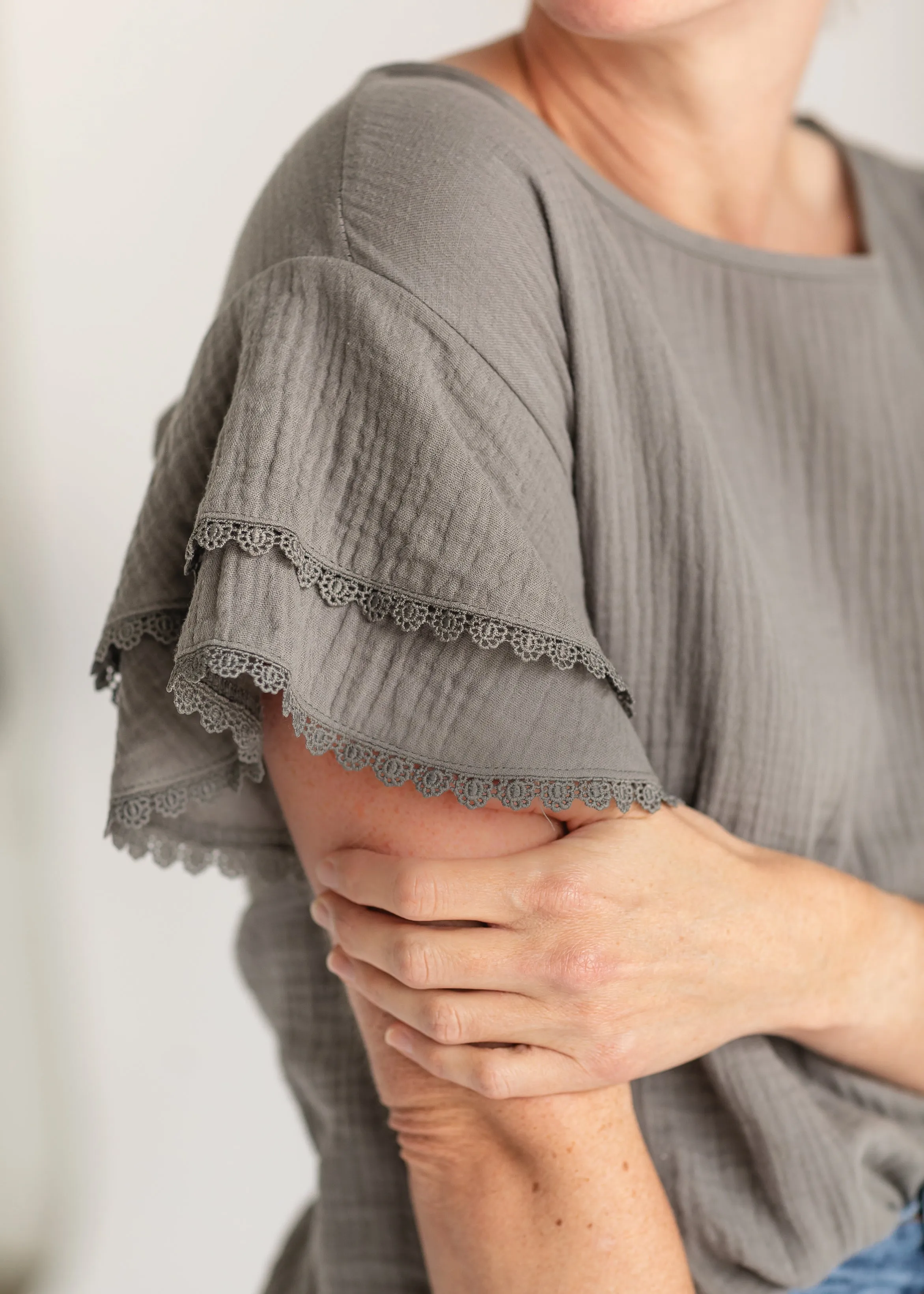 Lace Trim Detail Blouse - FINAL SALE