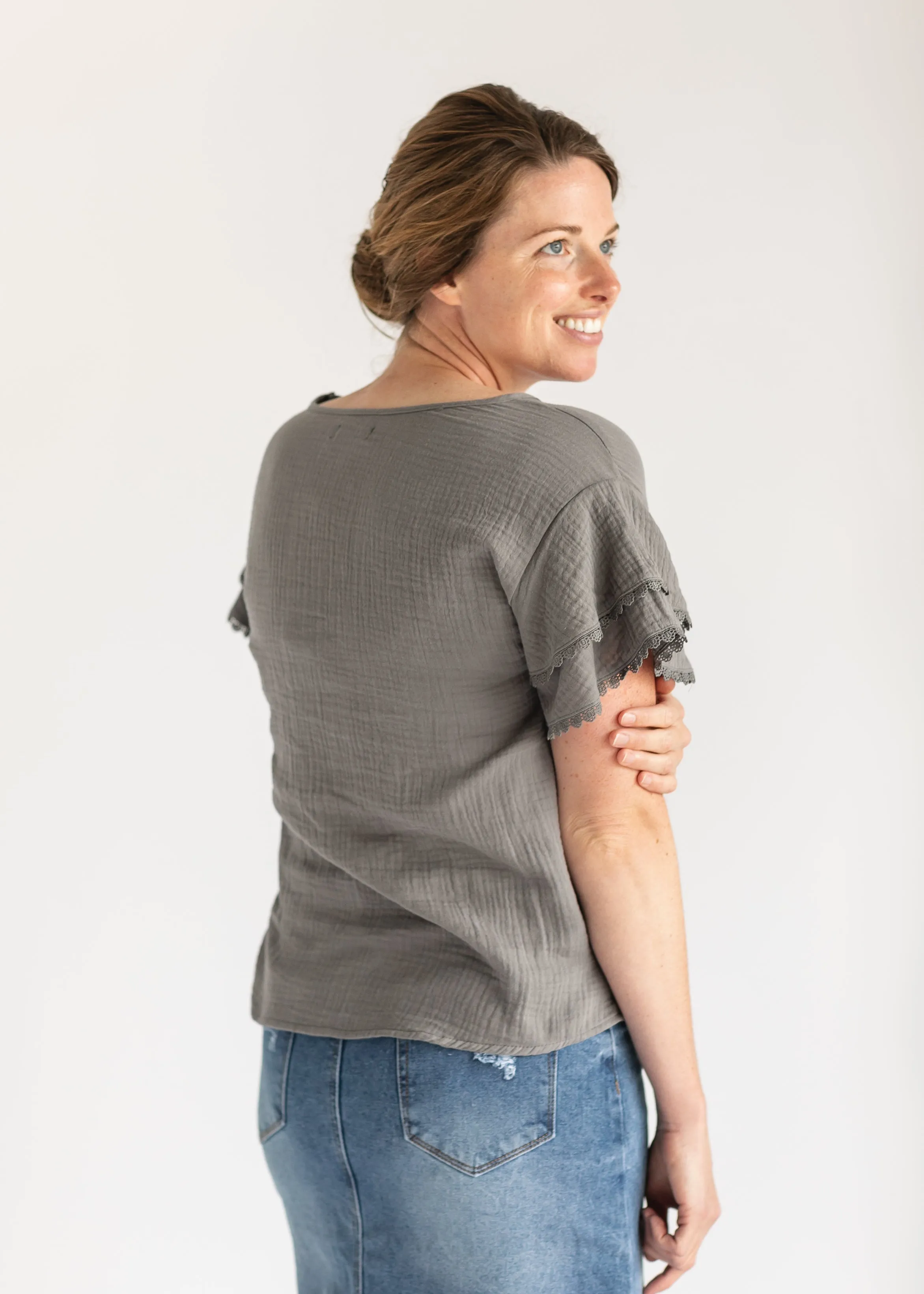 Lace Trim Detail Blouse - FINAL SALE