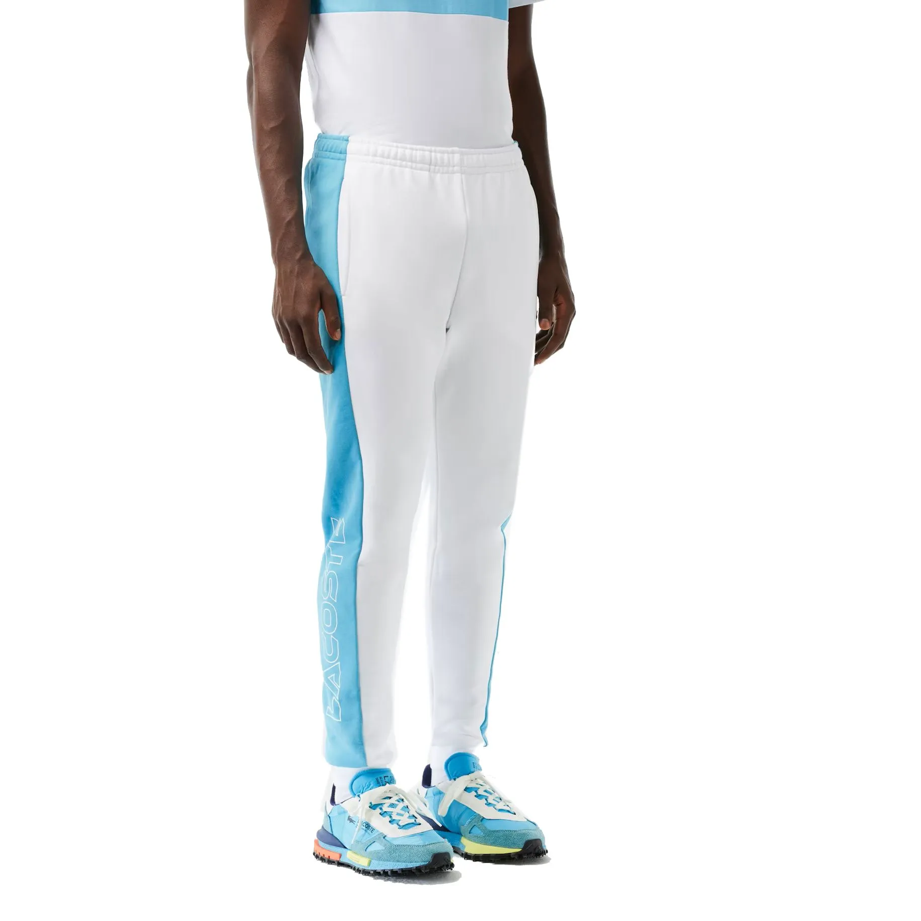 Lacoste Regular Fit Colorblock Men's Joggers White-Blue