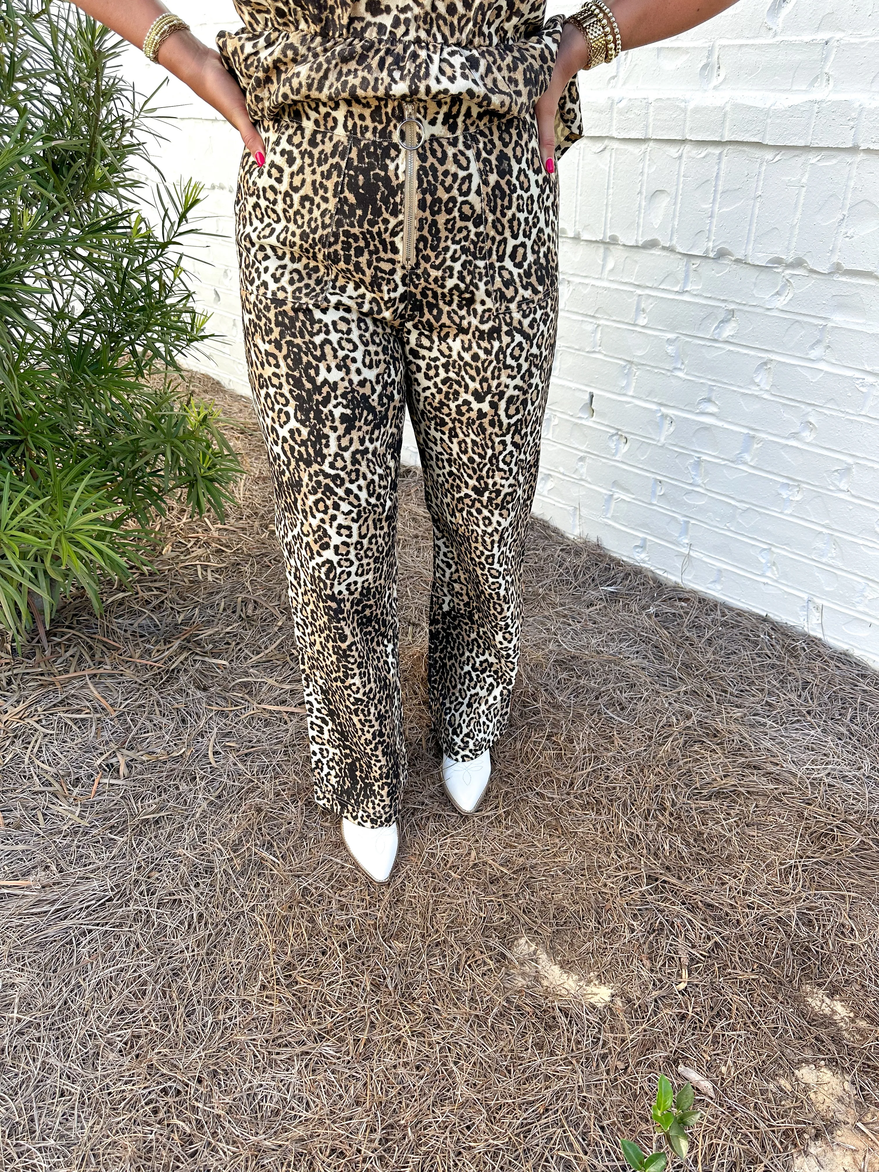 Leopard Twill Pants