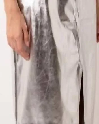 Lupe Metallic Maxi Skirt In Silver | Silver