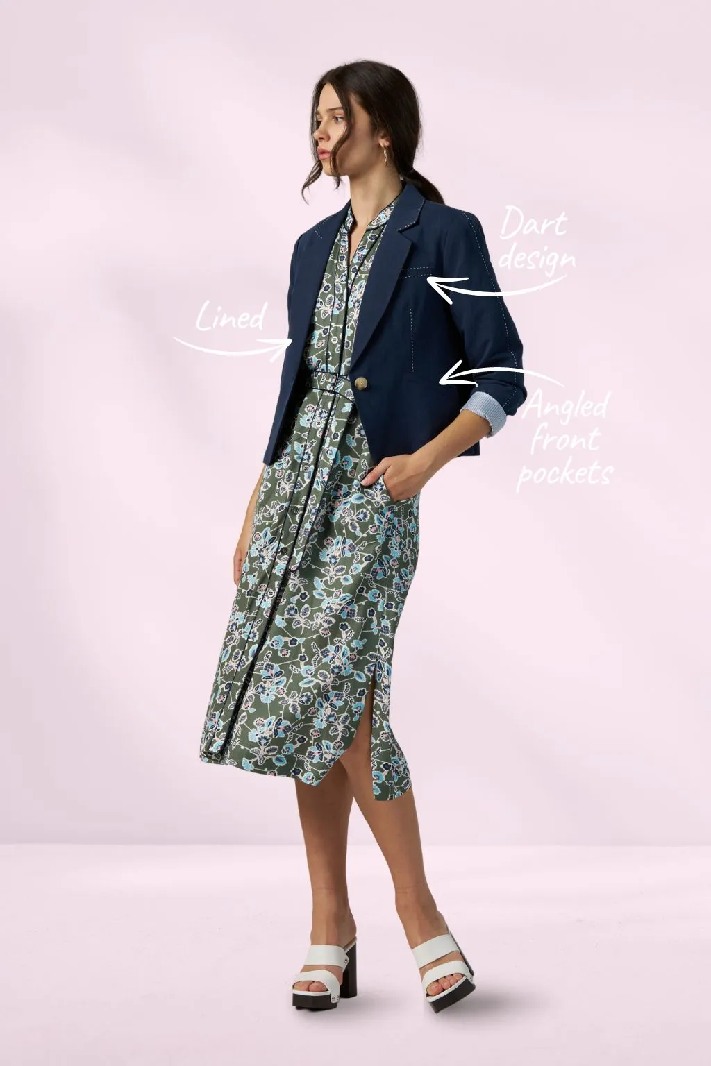 Madly Sweetly Dart Jacket Navy