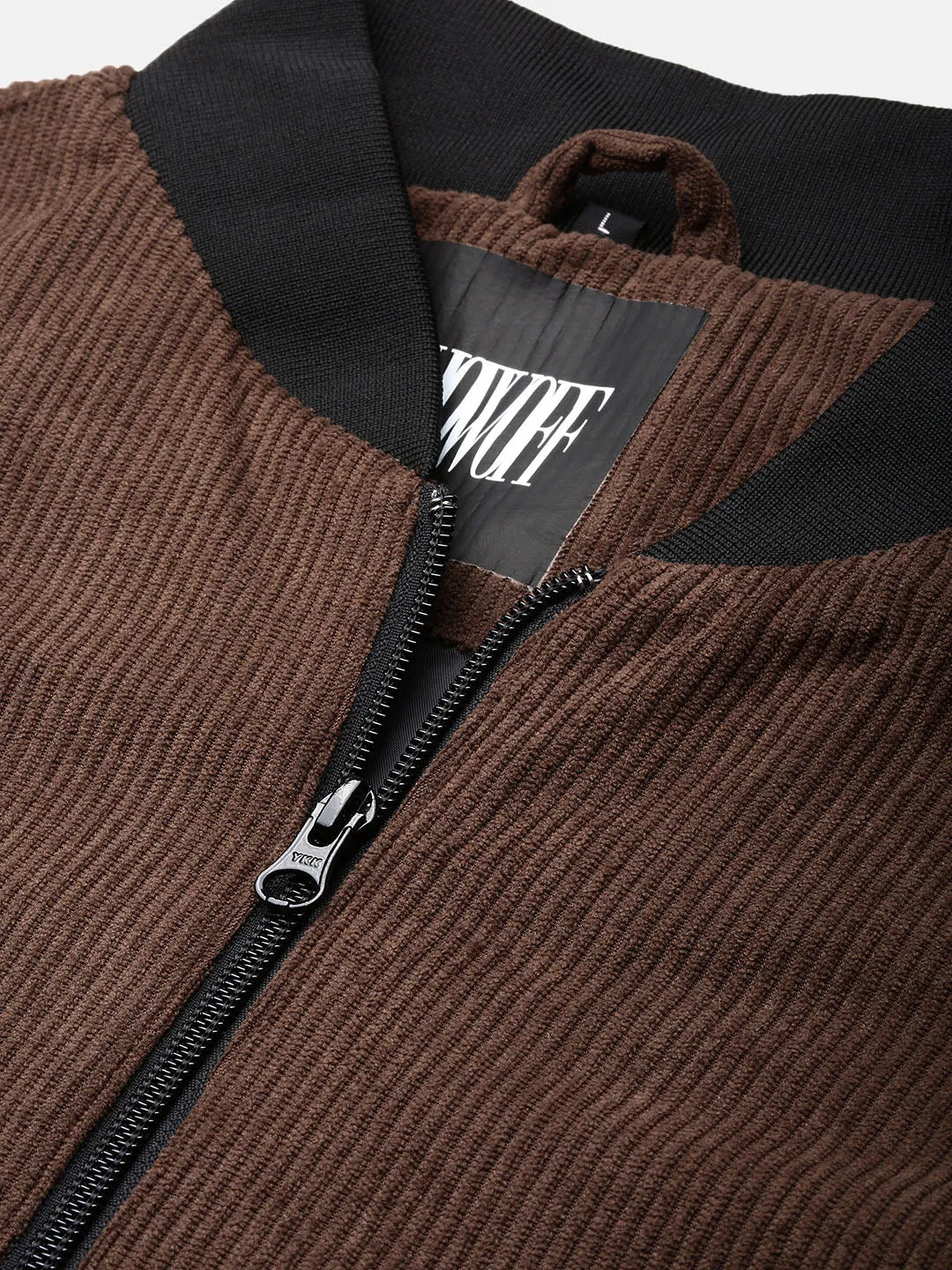 Men Brown Corduroy Windcheater Bomber Jacket