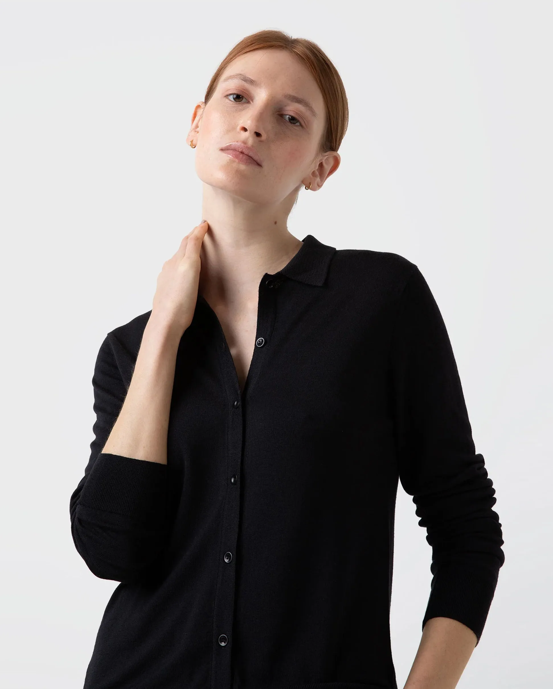 MERINO CARDIGAN / BLACK