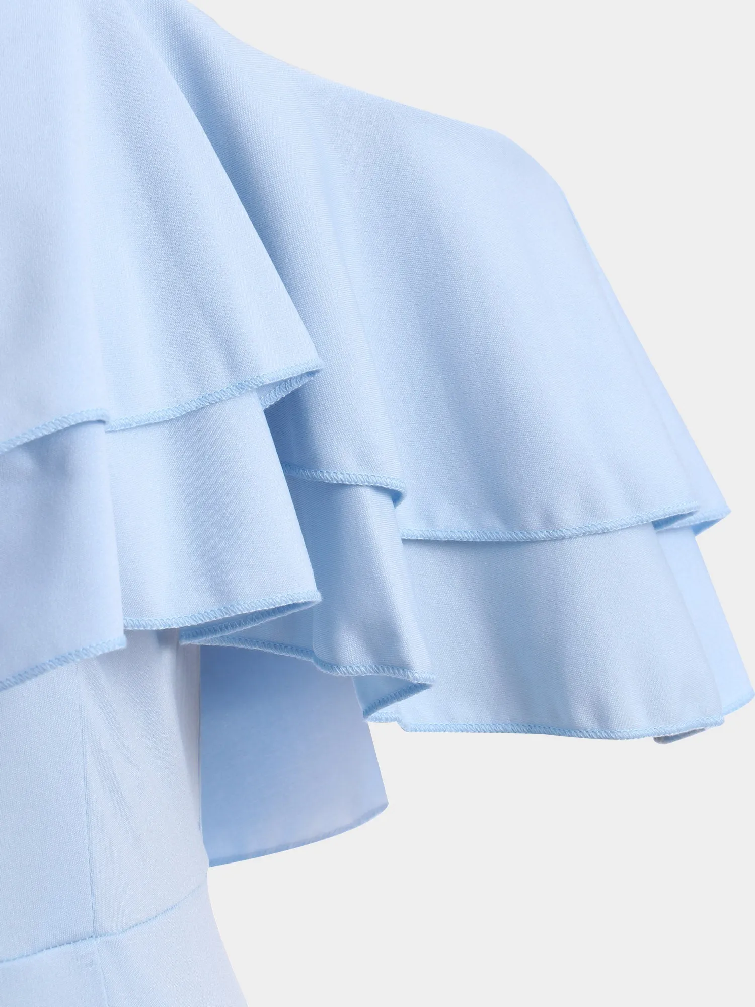 Midsize Baby Blue Elegant Dress with Side Split
