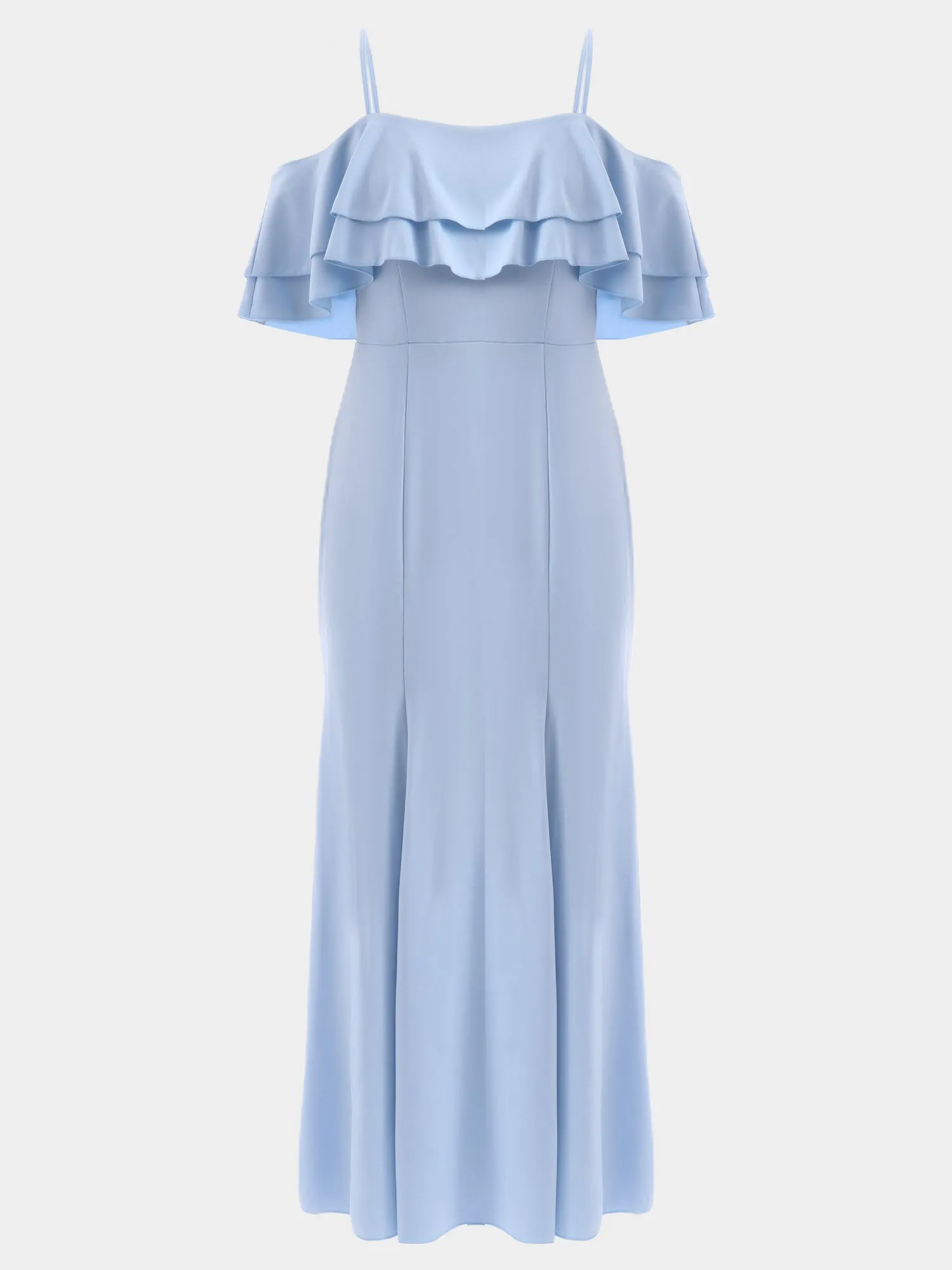 Midsize Baby Blue Elegant Dress with Side Split