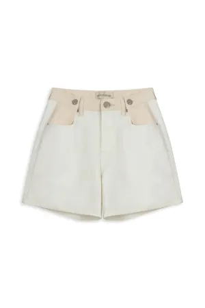 Mini Denim Shorts with Metal Button Accessories