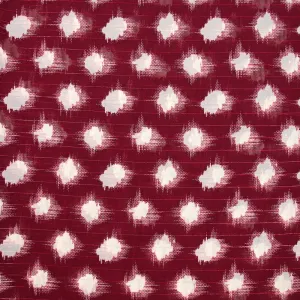 Mousseline imprimée rayée irisée onde fond bordeaux