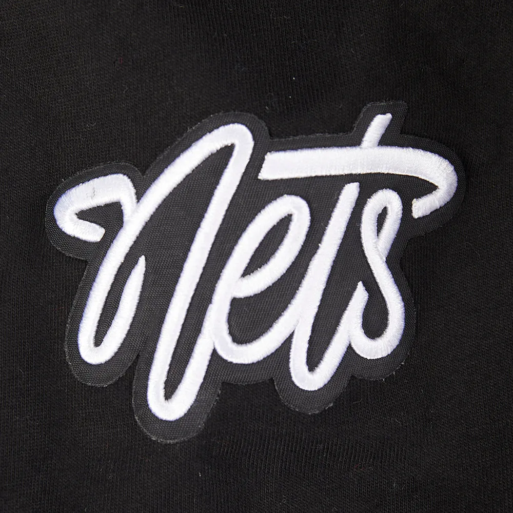 NBA BROOKLYN NETS CLASSIC BIG BOYS SHORT SLEEVE STRIPED RIB TEE (BLACK/GRAY)