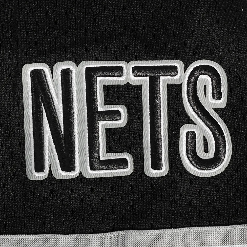 NBA BROOKLYN NETS CLASSIC MEN'S MESH BUTTON DOWN JERSEY (BLACK/GRAY)