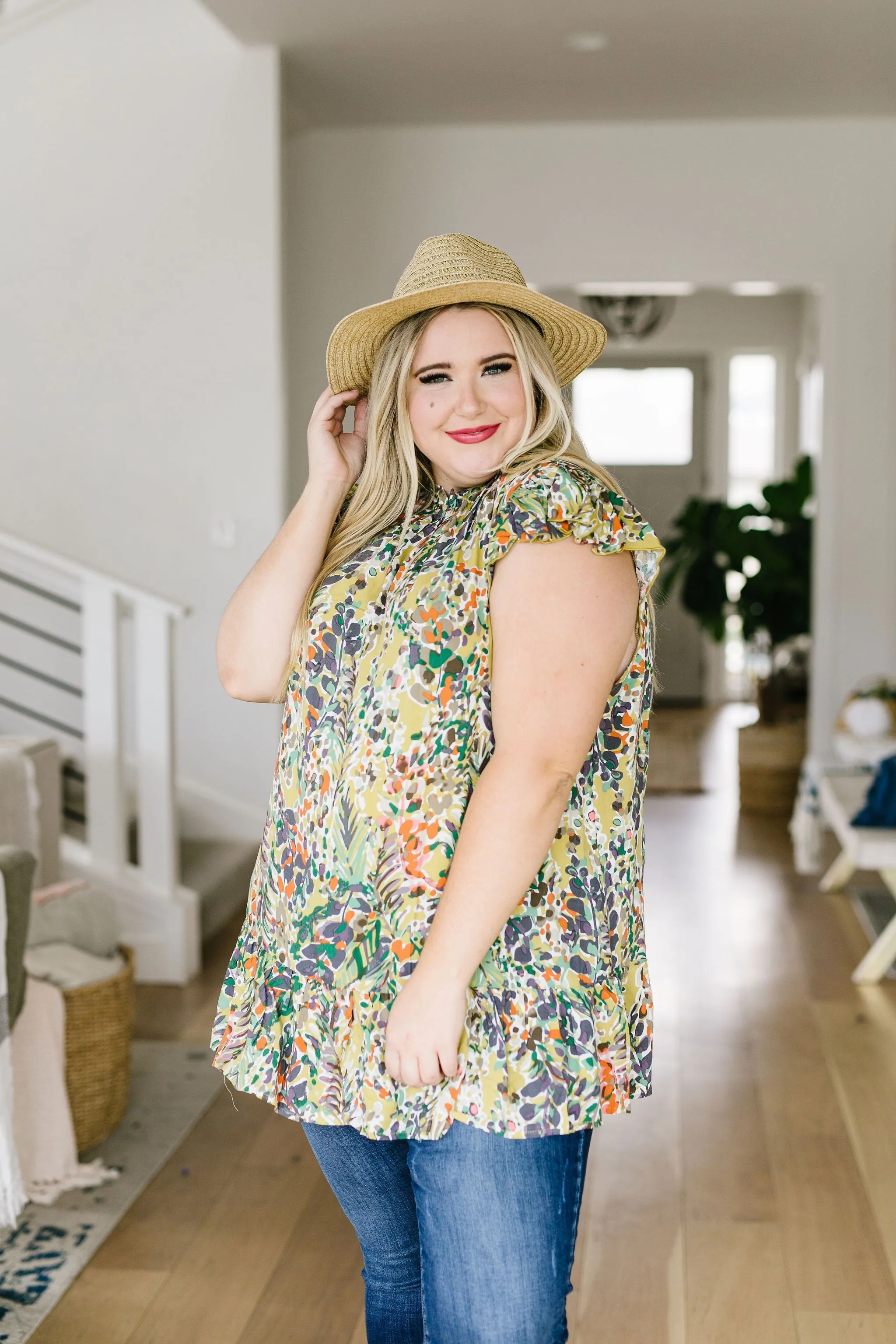 Overgrown Garden Blouse In Olive