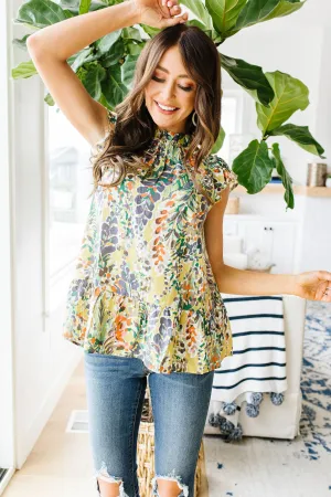 Overgrown Garden Blouse In Olive