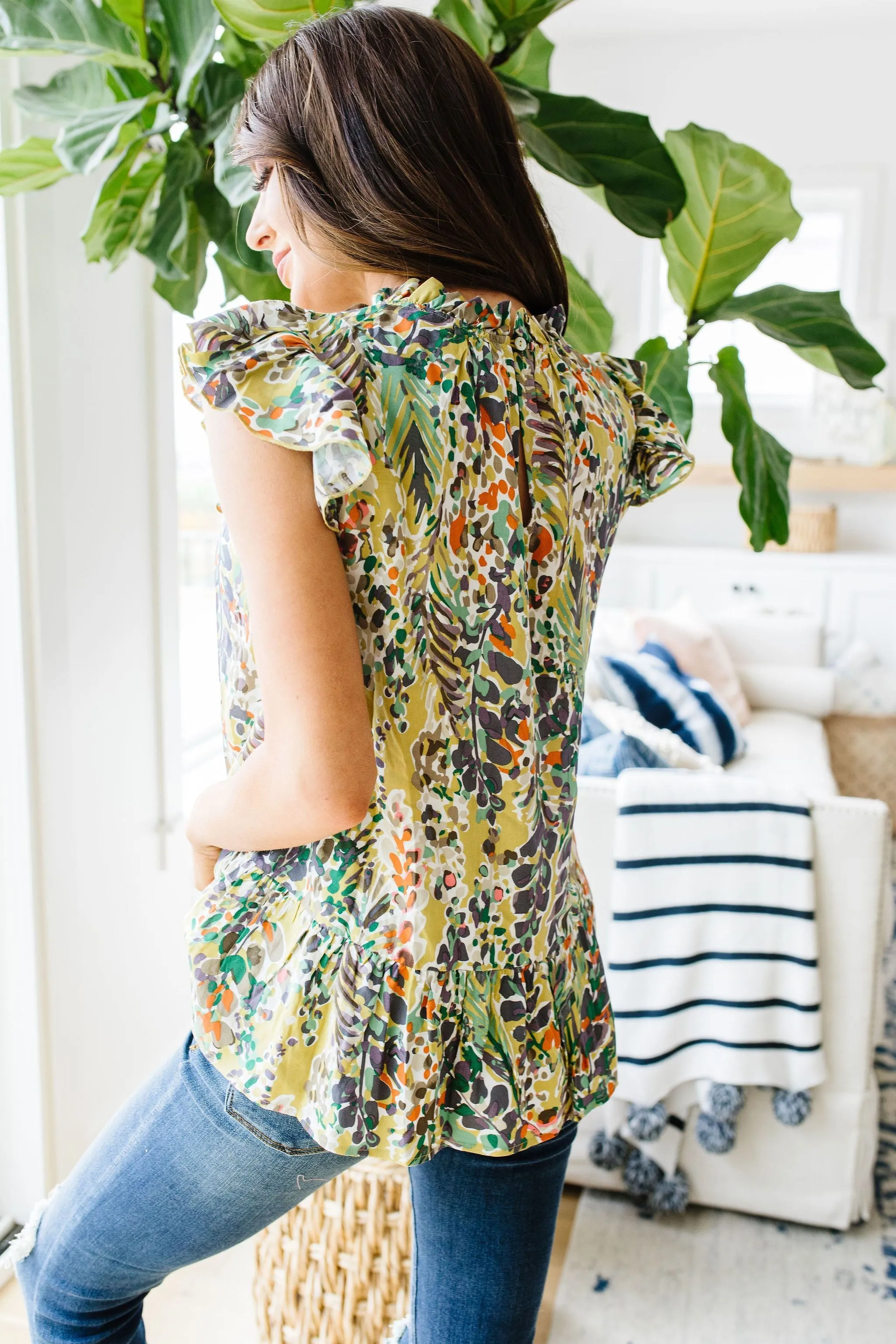 Overgrown Garden Blouse In Olive