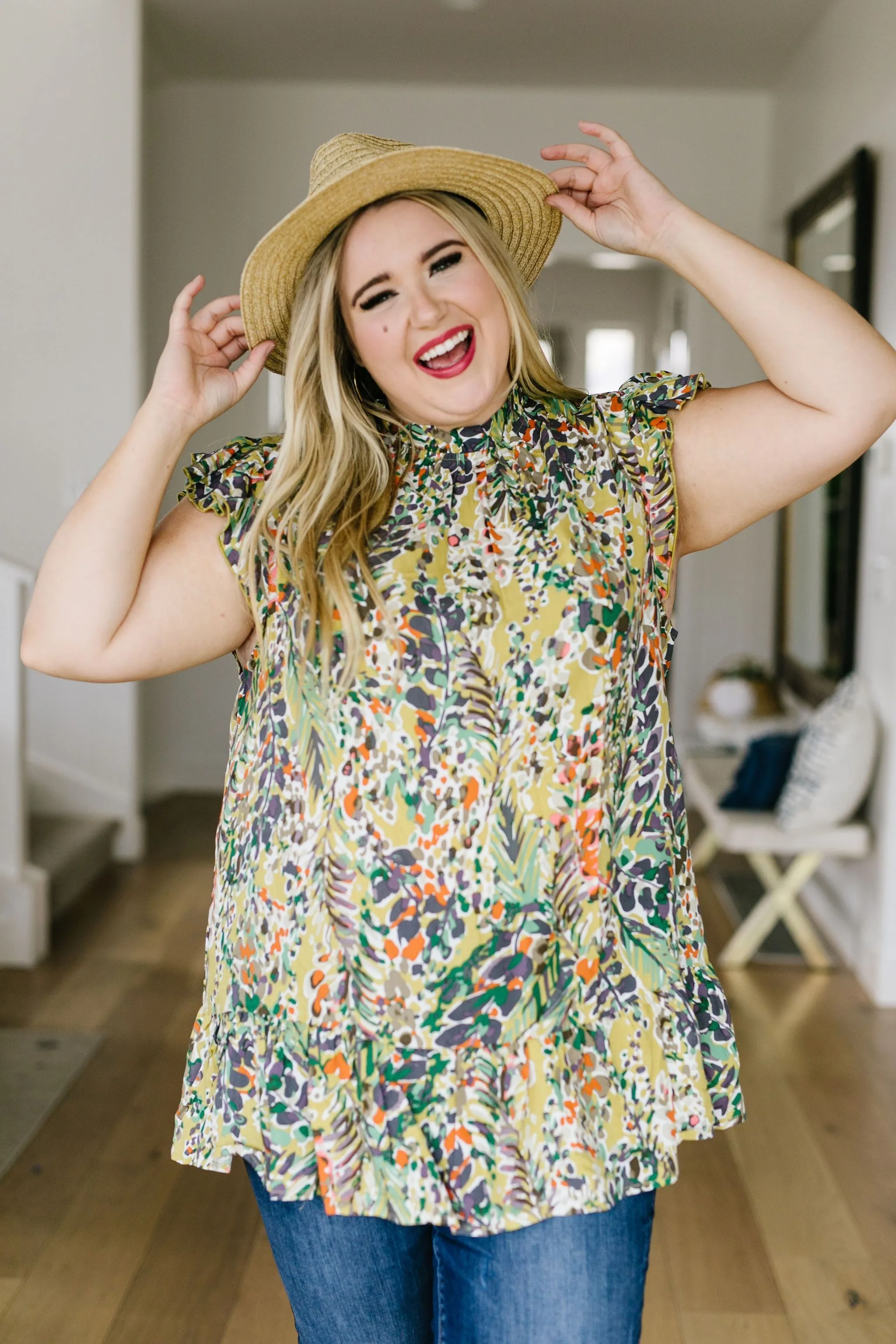 Overgrown Garden Blouse In Olive