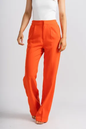 Pleated wide leg pants orange