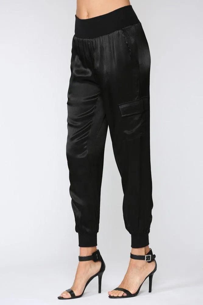 PLUS satin cargo jogger pant