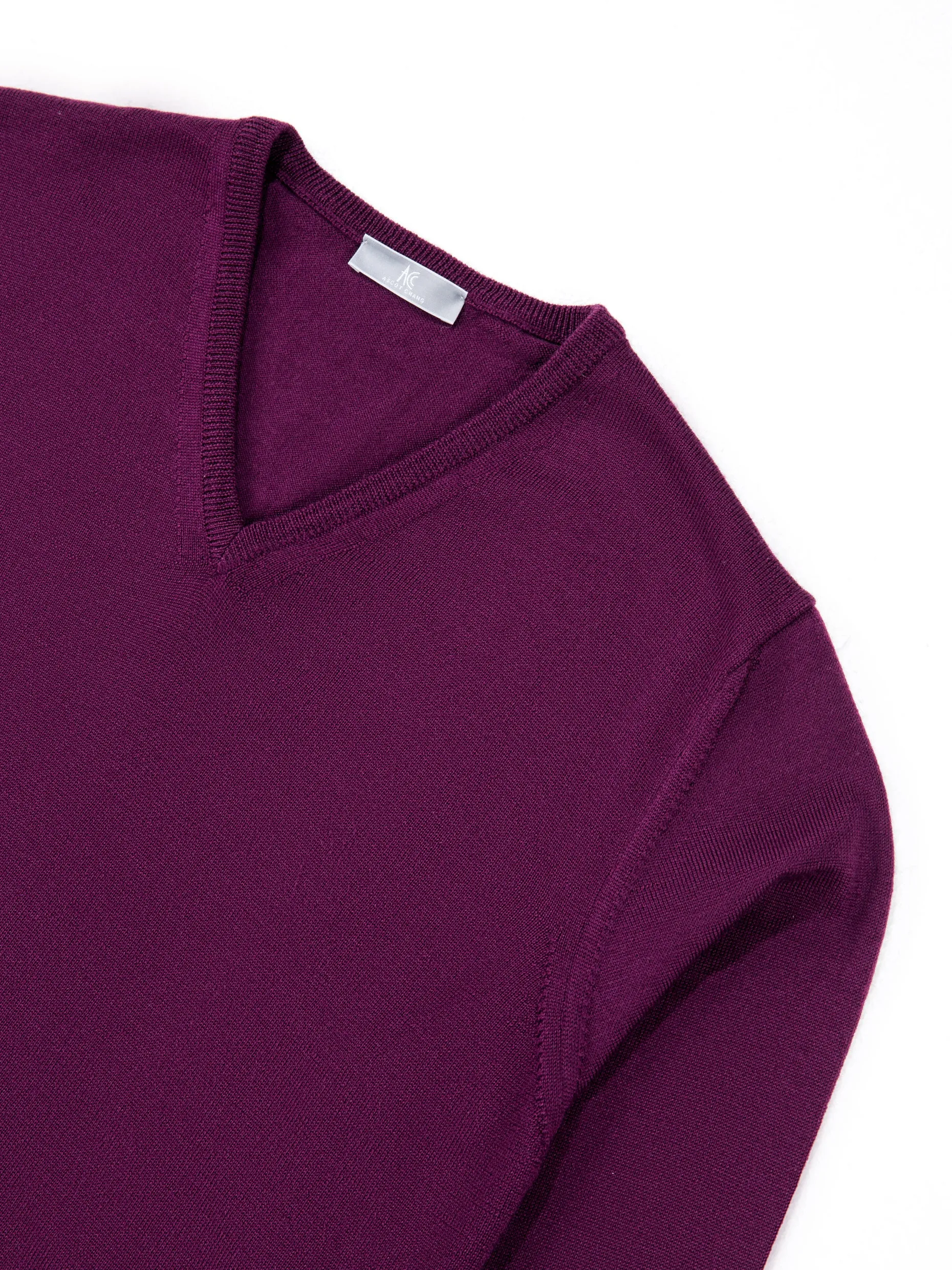 Purple V-Neck Long-Sleeve Sweater