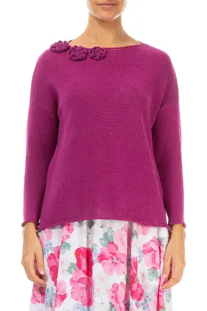 Rosette Fuchsia Linen Jumper