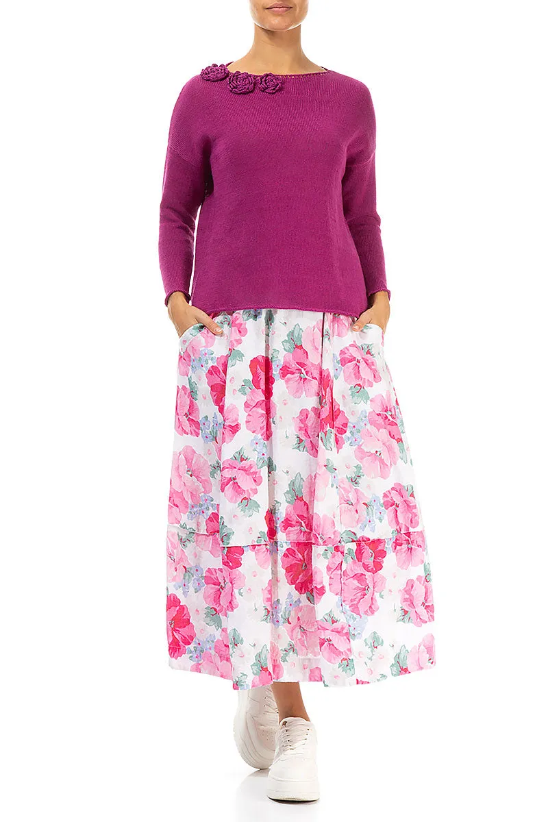Rosette Fuchsia Linen Jumper