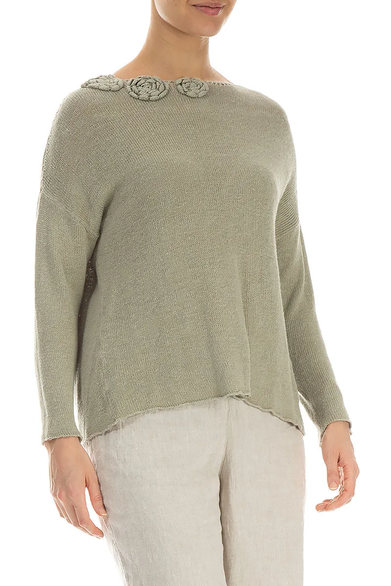 Rosette Laurel Green Linen Jumper