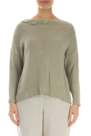 Rosette Laurel Green Linen Jumper