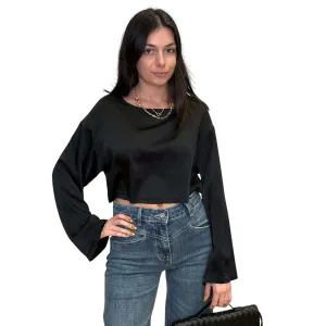 Satin Boat Neck Blouse