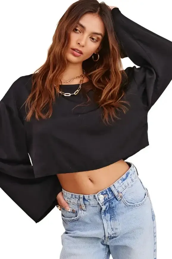 Satin Boat Neck Blouse