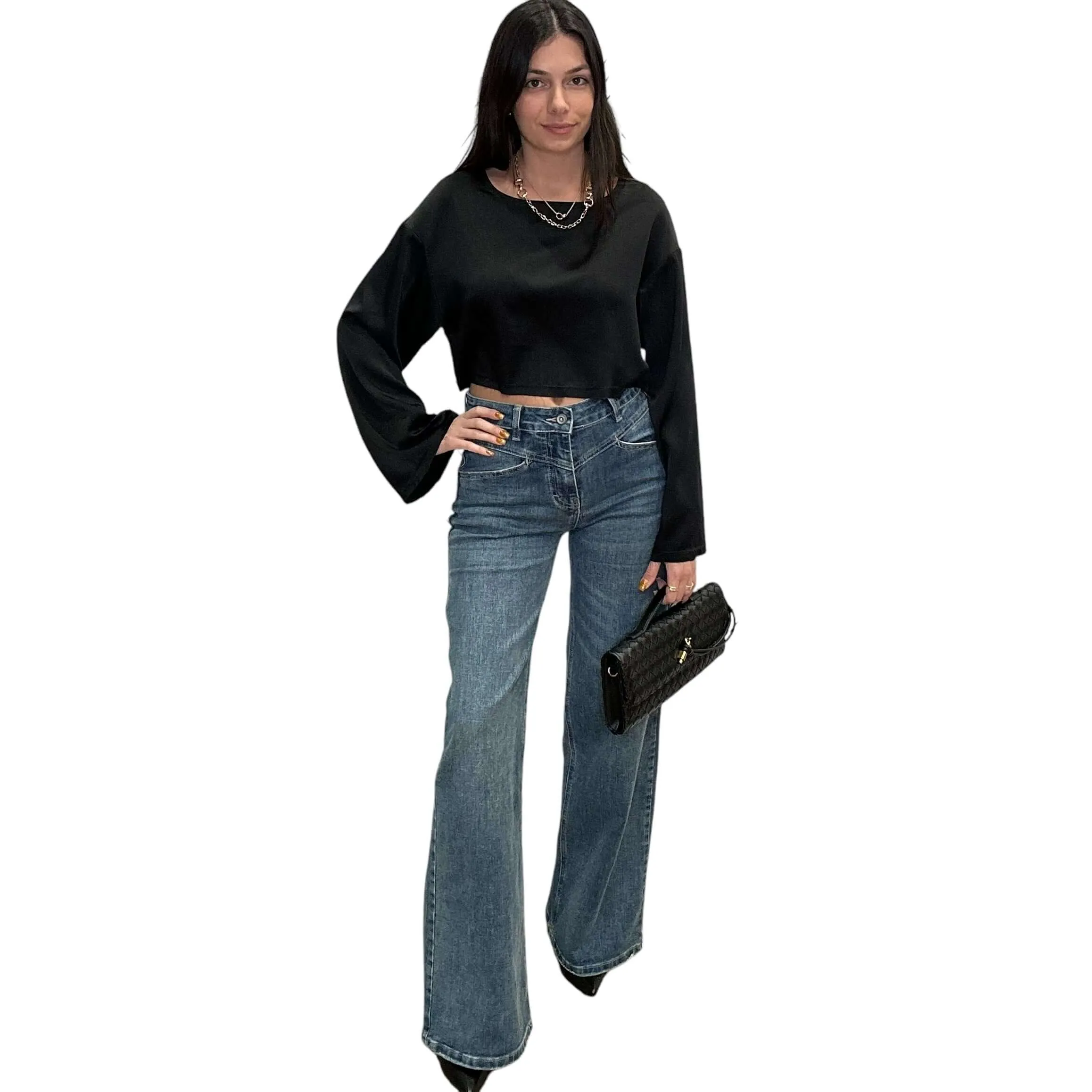 Satin Boat Neck Blouse