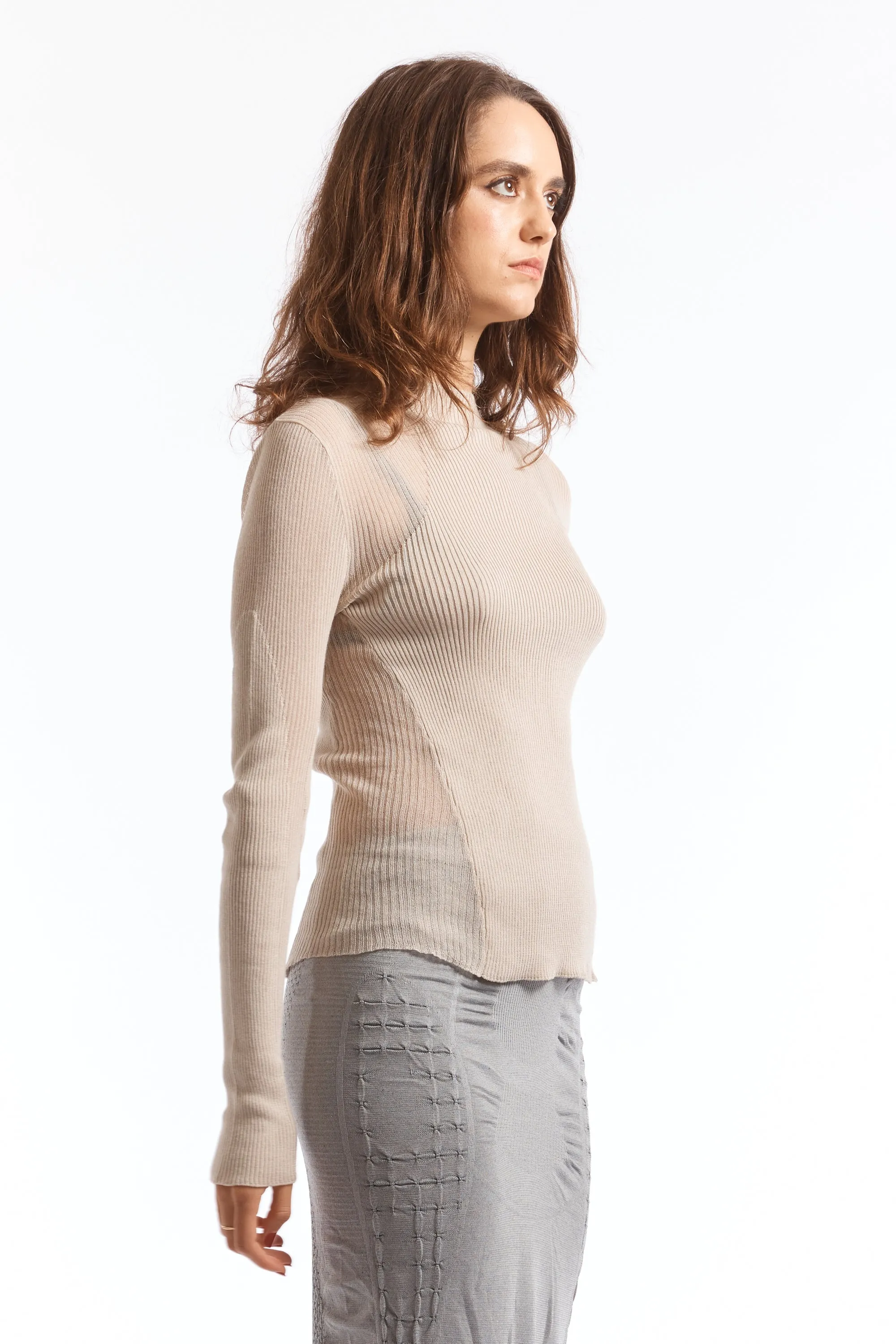 Sheer Knit Dark Ivory