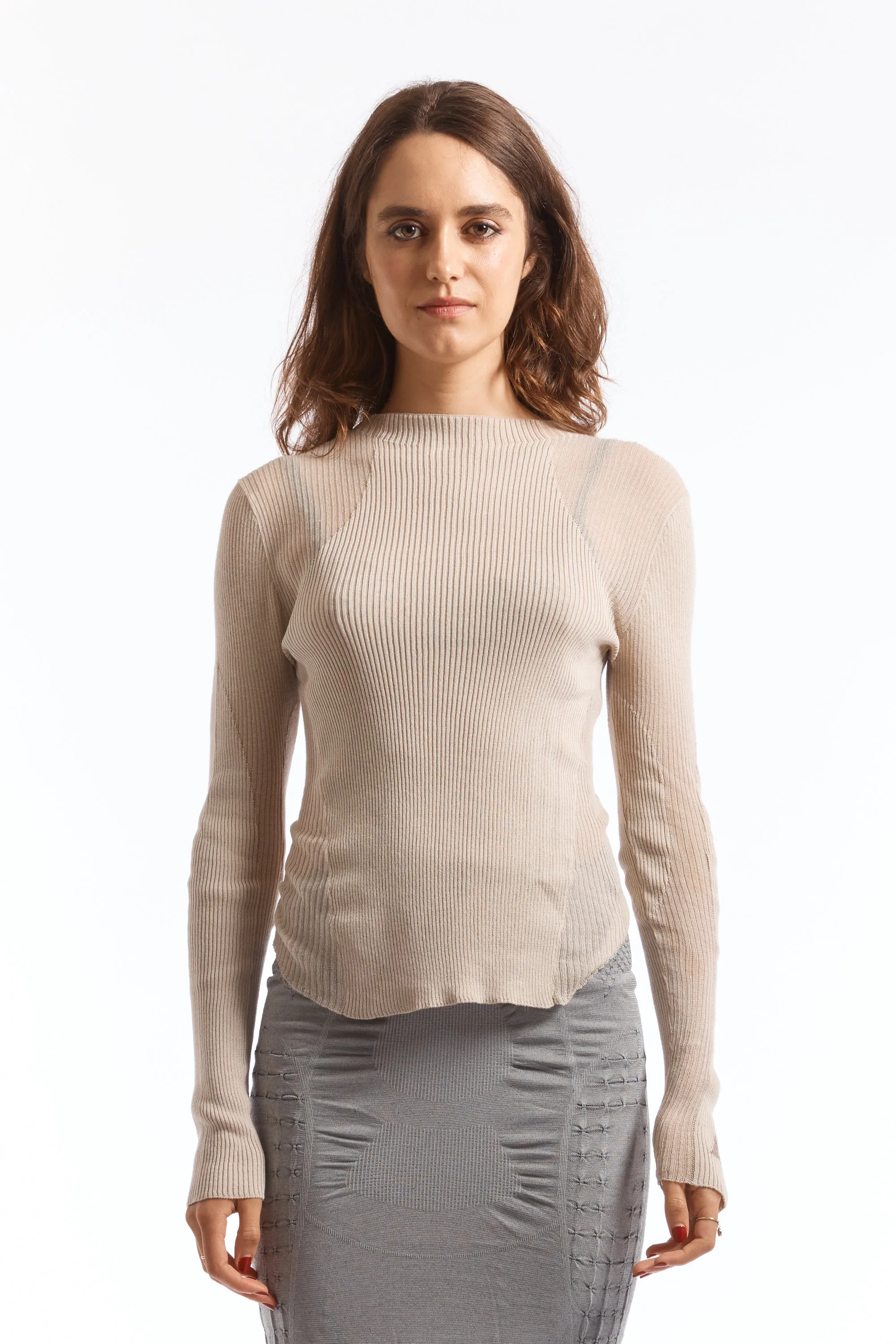 Sheer Knit Dark Ivory