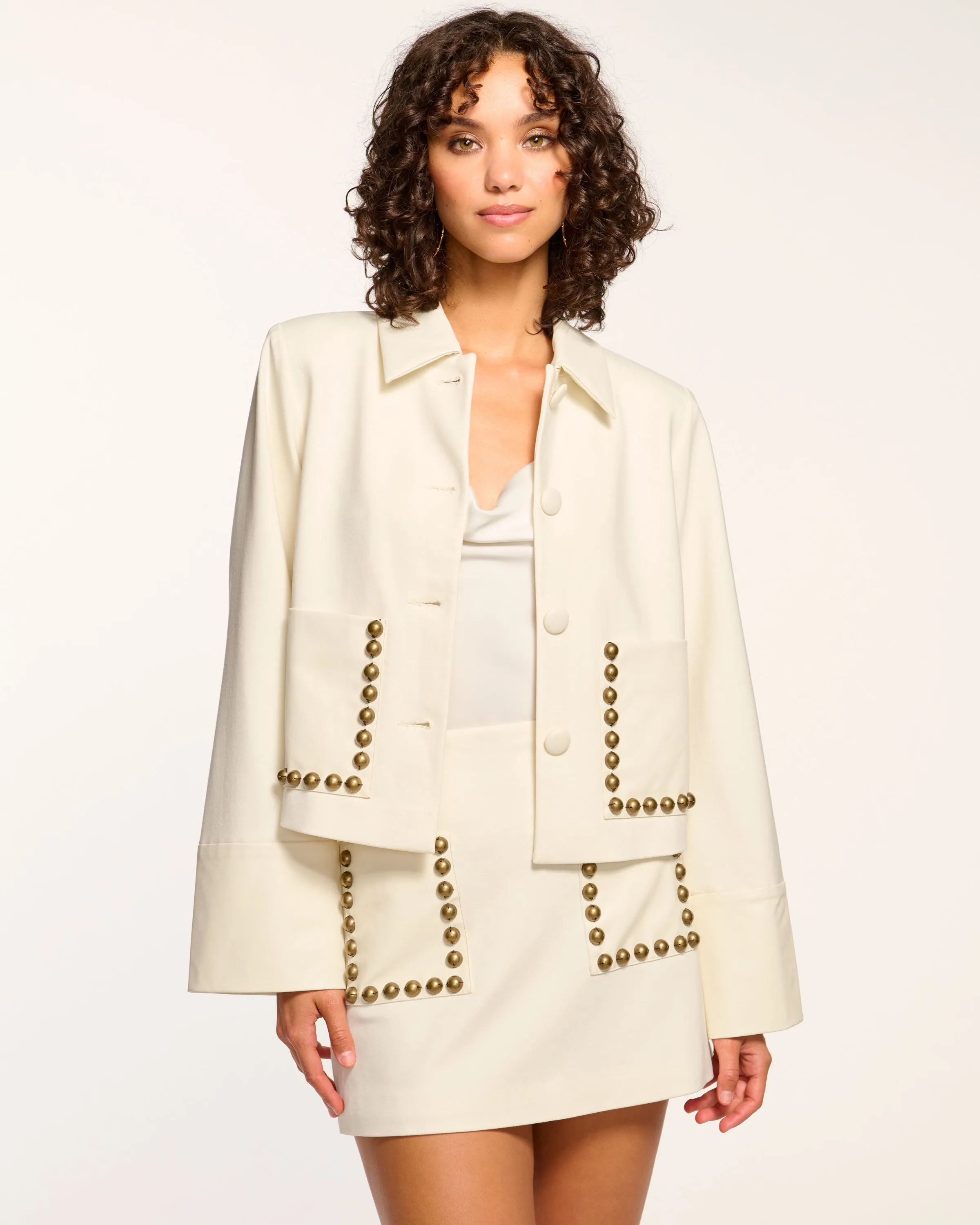 Shoshana Studded Ponte Jacket