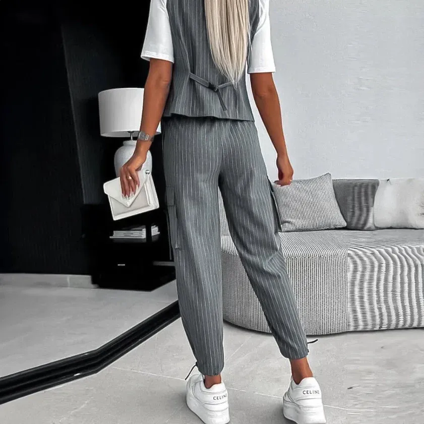SHP Balck Vest&Pants Casual Outfit - 2 piece set