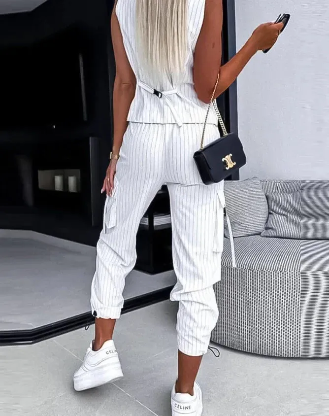 SHP Balck Vest&Pants Casual Outfit - 2 piece set