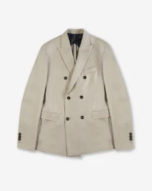 Slim-fit double-breasted wool, silk and linen jacket