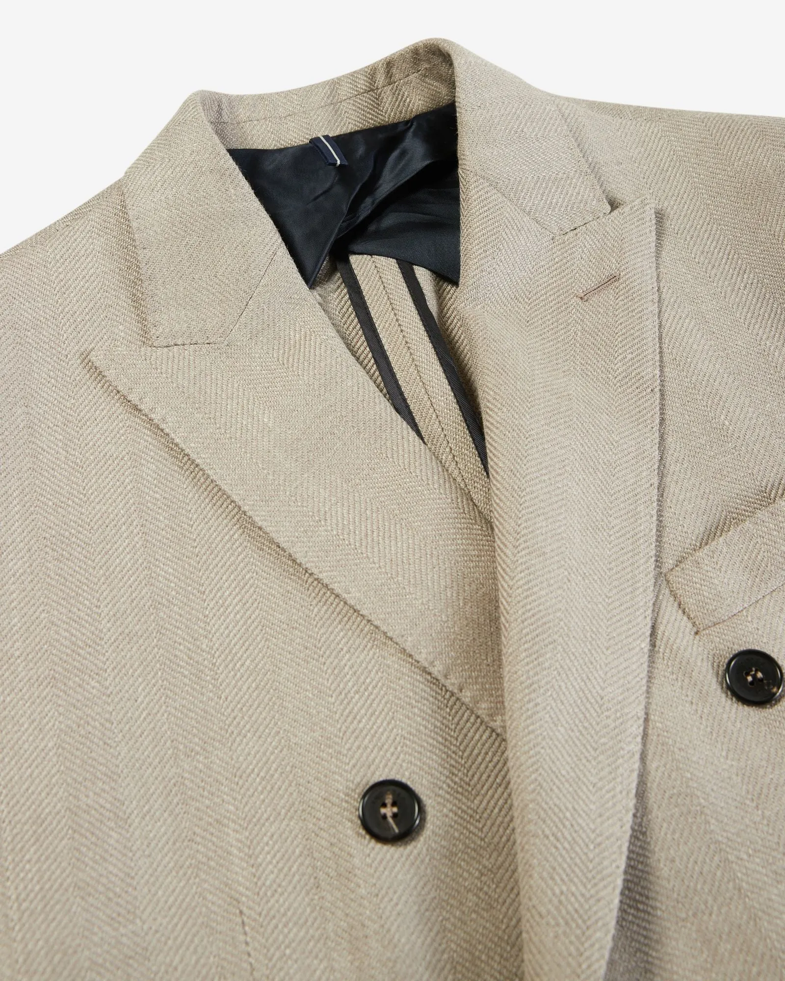 Slim-fit double-breasted wool, silk and linen jacket