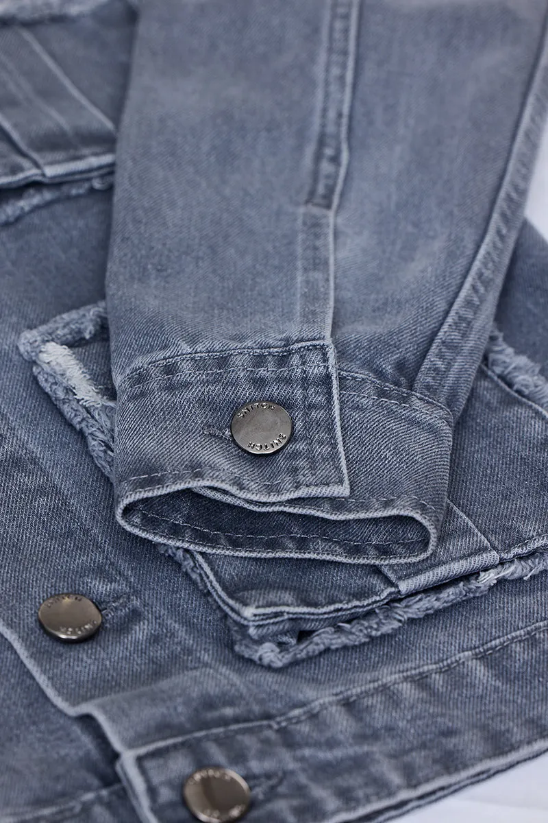 Snitch Revolution Grey Utility Denim Jacket