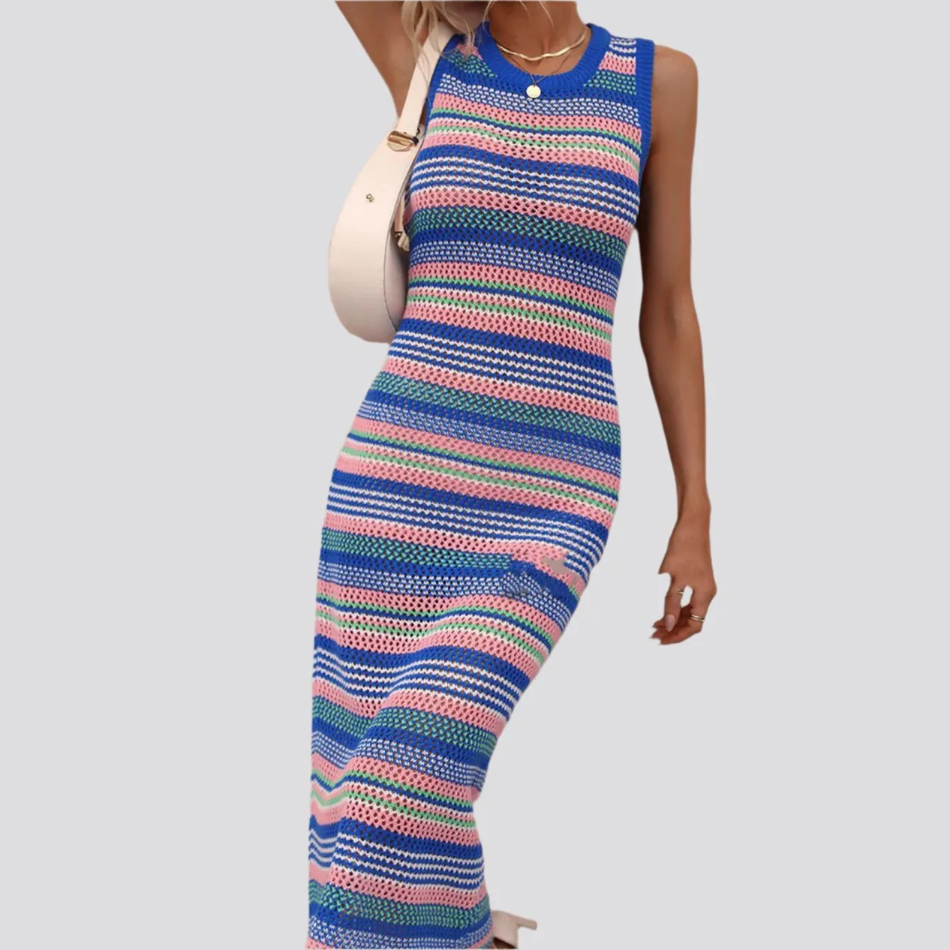 Splicing Pullover Fashion Striped Women's Knitwear