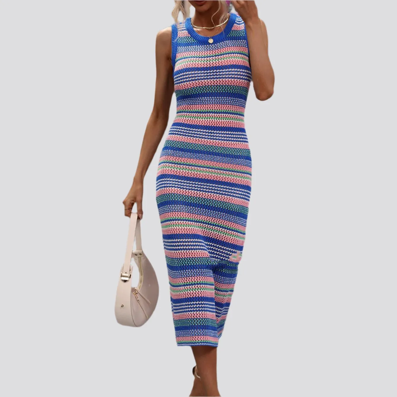 Splicing Pullover Fashion Striped Women's Knitwear
