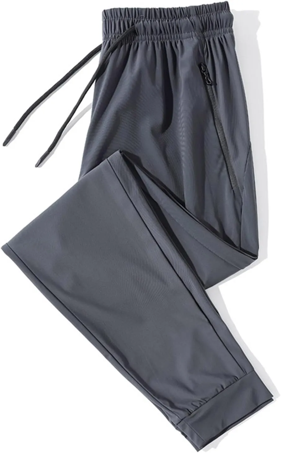 Thin Sweatpants for Men Tapered Joggers Pants with Zip Pockets Drawstring Slim Fit Workout Running Gym Sweat Pants
