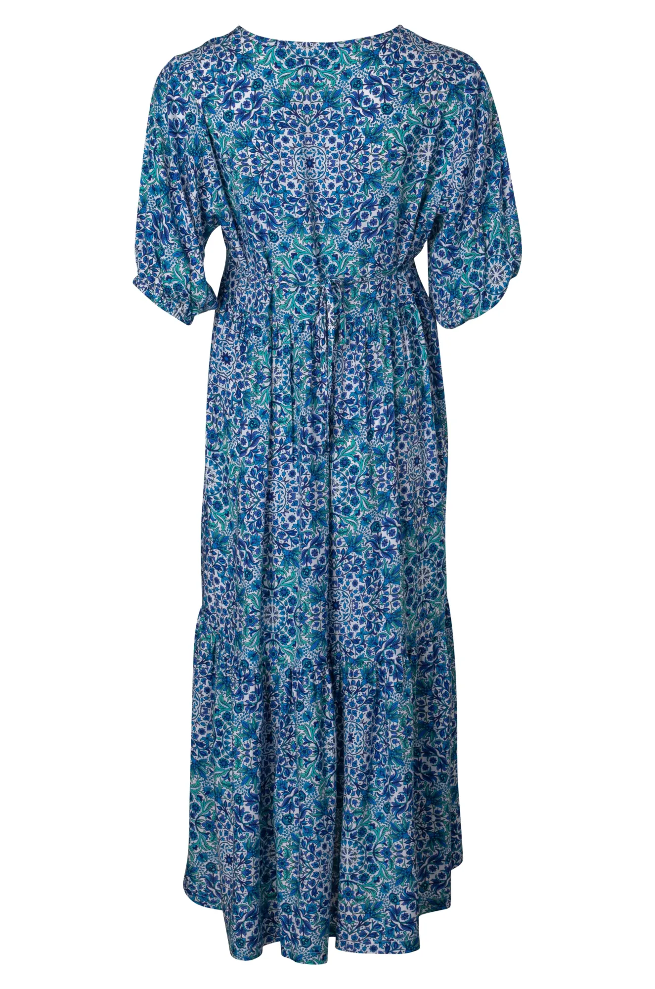 Tiered Midi Dress | Blues Sage Vine | 3348A1