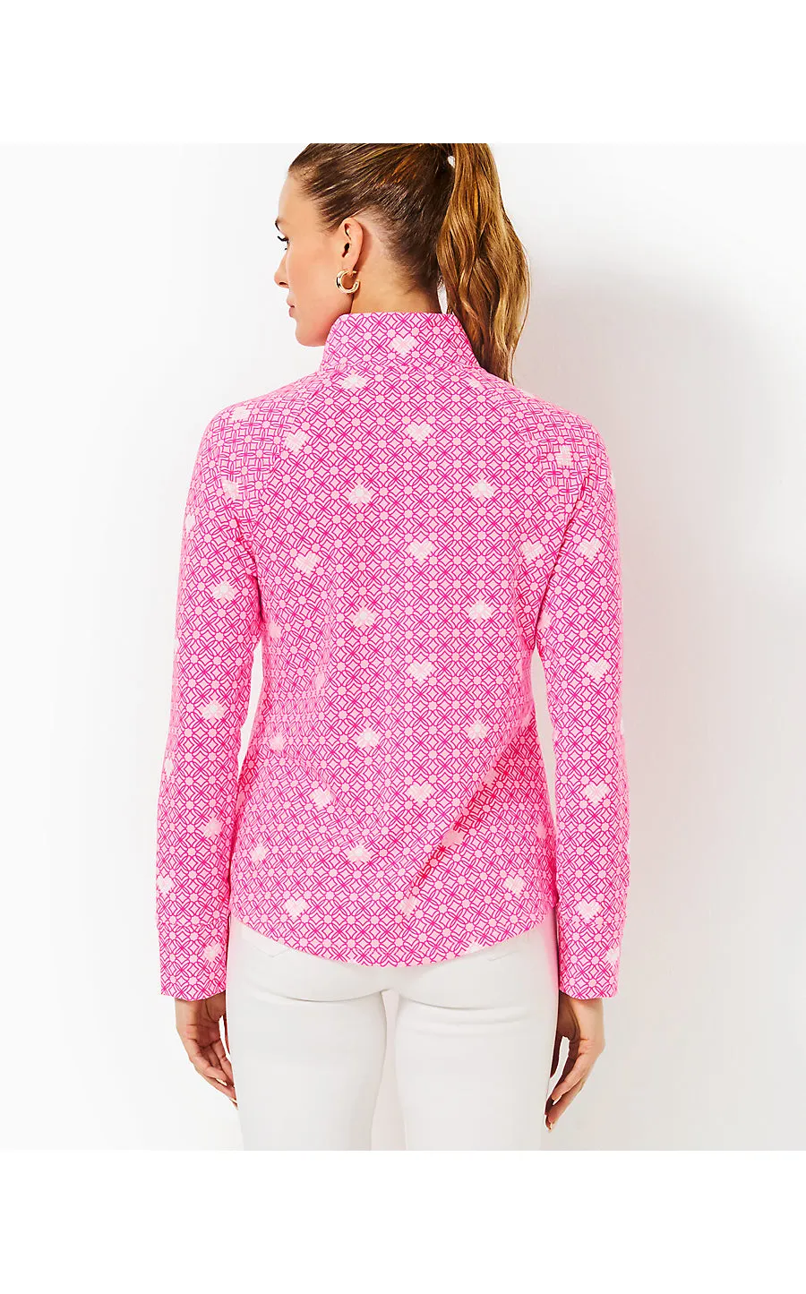 UPF 50  Skipper Popover - Passion Fruit Pink Fluttering Hearts