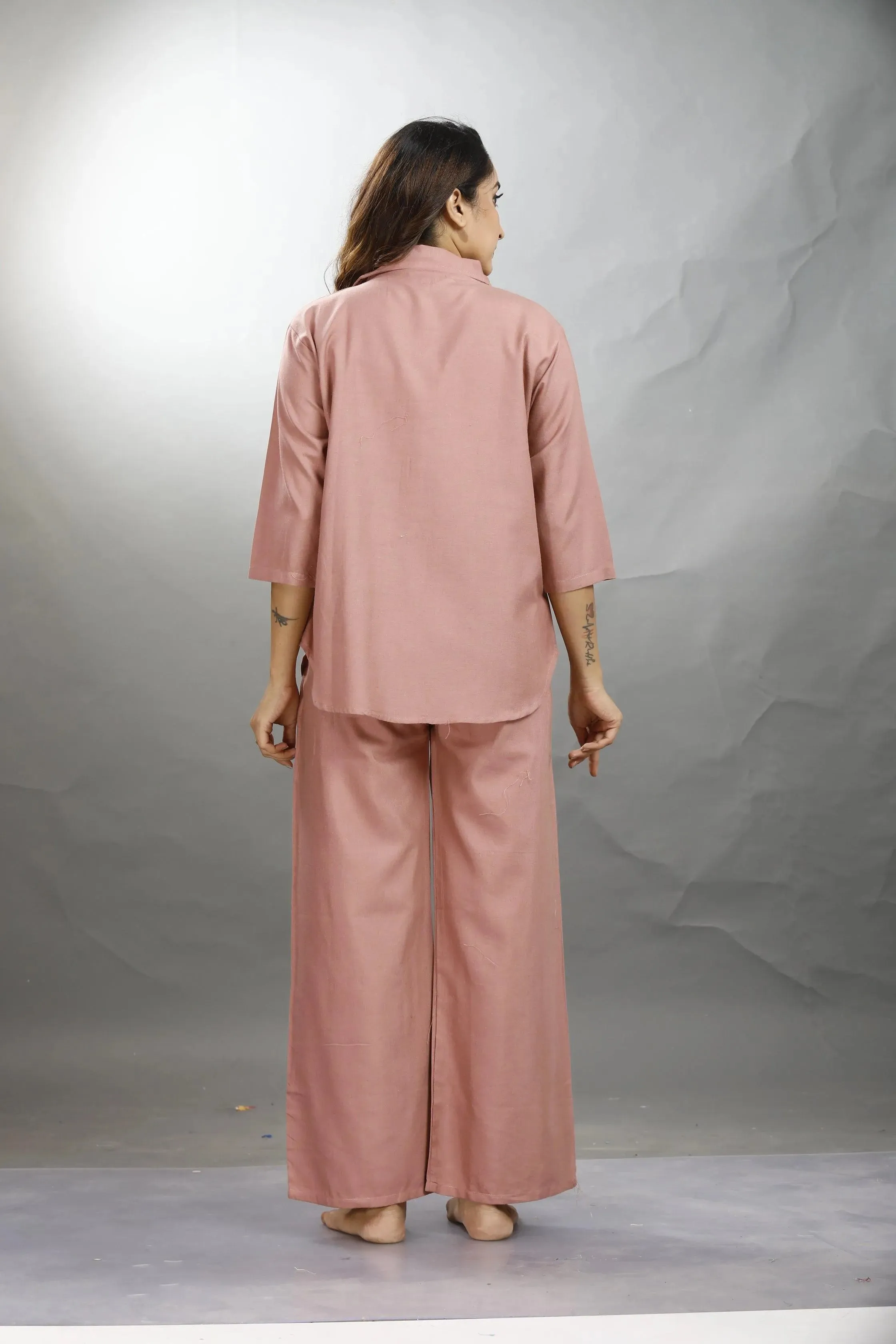 Velure Trendy Brown Palazzo Co-ord Set