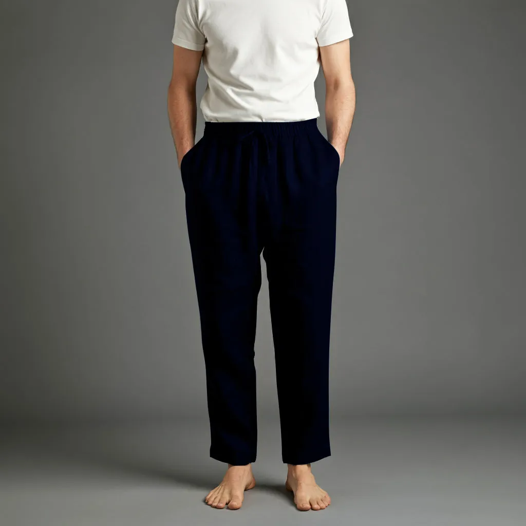 VIGO Men's Linen Pant, Full Elastic Waist