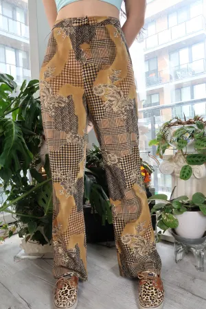 Vintage Houndstooth Lace Patterned Pants