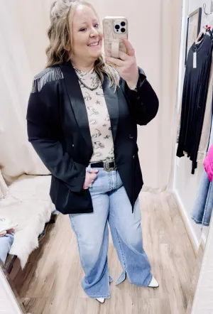 Vivian Curvy Tassel Blazer