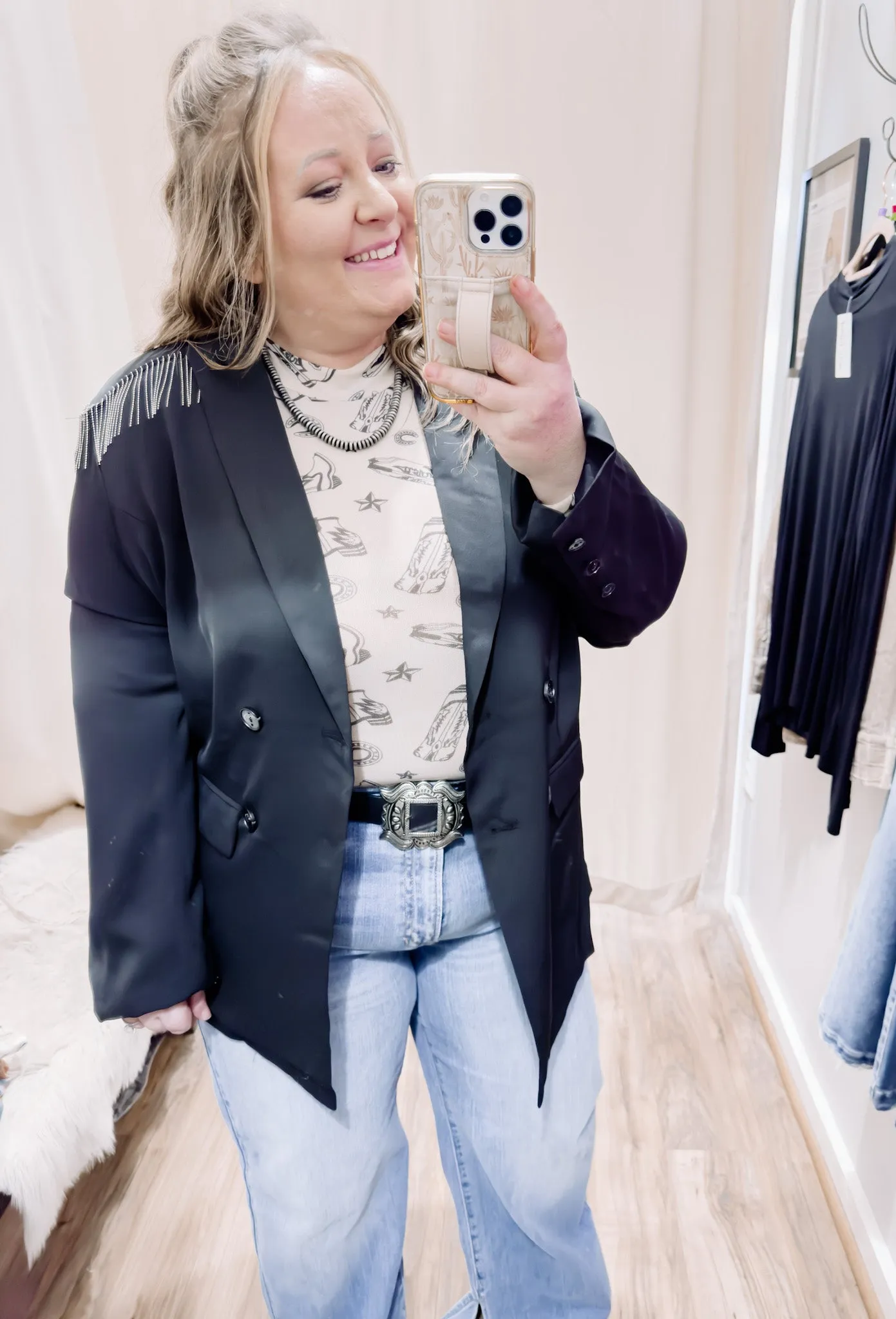 Vivian Curvy Tassel Blazer