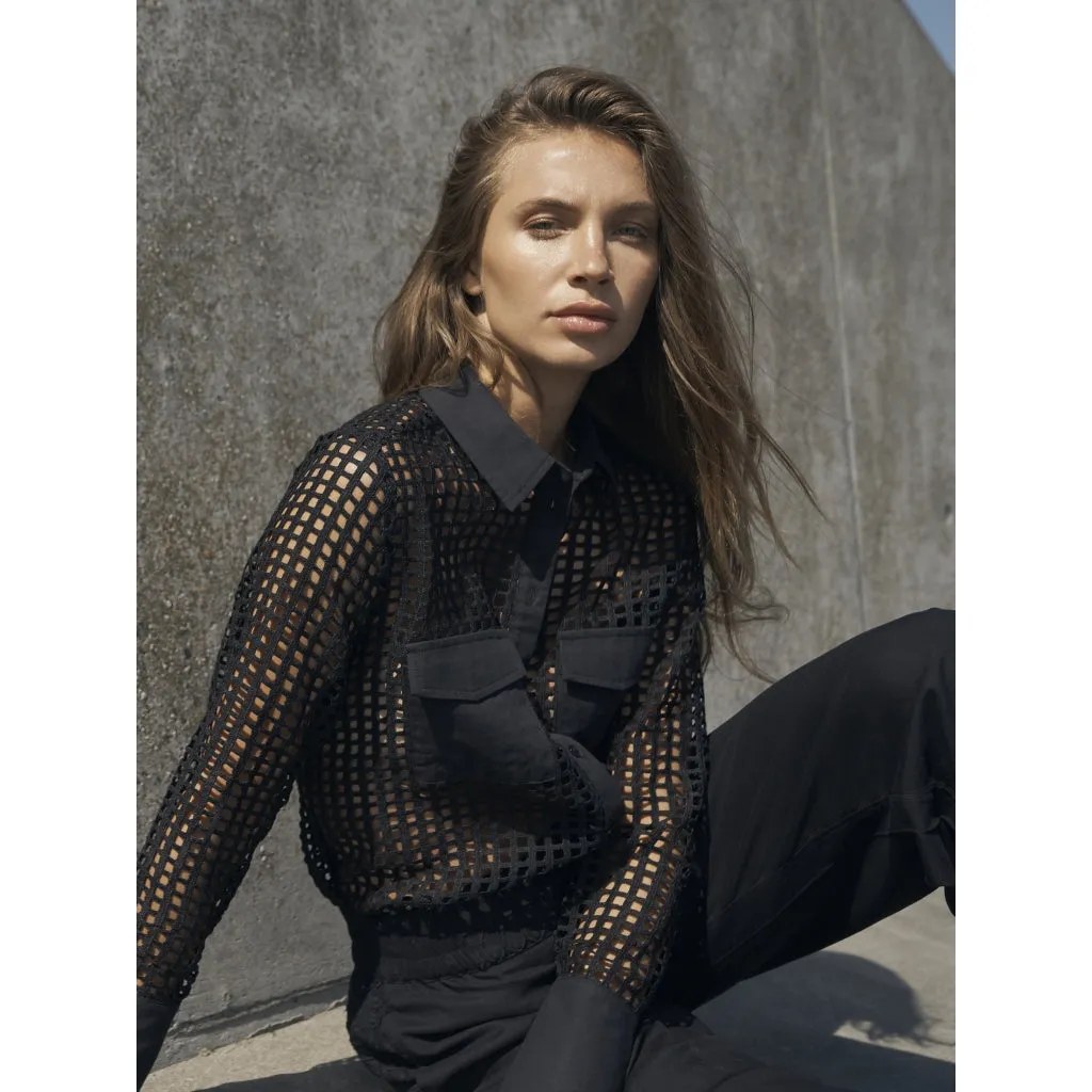 Yara Transparent Shirt - Black