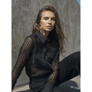 Yara Transparent Shirt - Black